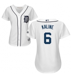 Women's Detroit Tigers #6 Al Kaline White Home Stitched MLB Jersey