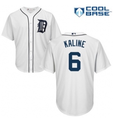 Youth Detroit Tigers #6 Al Kaline White Cool Base Stitched MLB Jersey