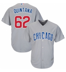 Youth Majestic Chicago Cubs #62 Jose Quintana Replica Grey Road Cool Base MLB Jersey