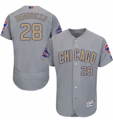 Men's Majestic Chicago Cubs #28 Kyle Hendricks Gray 2017 Gold Champion Flexbase Authentic Collection MLB Jersey