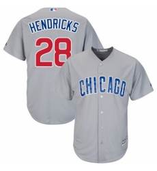 Men's Majestic Chicago Cubs #28 Kyle Hendricks Replica Grey Road Cool Base MLB Jersey