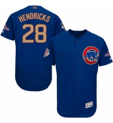 Men's Majestic Chicago Cubs #28 Kyle Hendricks Royal Blue 2017 Gold Champion Flexbase Authentic Collection MLB Jersey