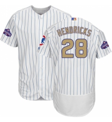 Men's Majestic Chicago Cubs #28 Kyle Hendricks White 2017 Gold Program Flexbase Authentic Collection MLB Jersey