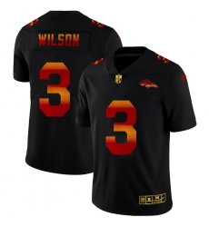 Men's Denver Broncos #3 Russell Wilson Black Nike Red Orange Stripe Vapor Limited NFL Jersey