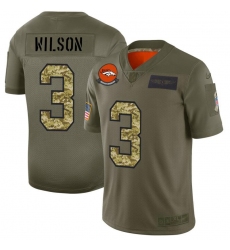 Men's Denver Broncos #3 Russell Wilson Nike 2019 Olive Camo Salute To Service Limited NFL Jersey