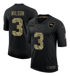 Men's Denver Broncos #3 Russell Wilson Nike 2020 Salute To Service Camo Limited NFL Jersey Black