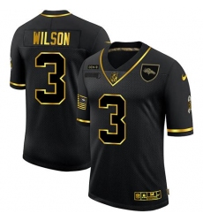 Men's Denver Broncos #3 Russell Wilson Nike 2020 Salute To Service Golden Limited NFL Jersey Black