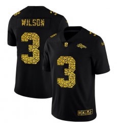 Men's Denver Broncos #3 Russell Wilson Nike Leopard Print Fashion Vapor Limited NFL Jersey Black