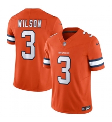 Men's Denver Broncos #3 Russell Wilson Nike Orange Vapor F.U.S.E. Limited Jersey