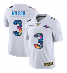 Men's Denver Broncos #3 Russell Wilson White Nike Multi-Color 2020 NFL Crucial Catch Limited NFL Jersey