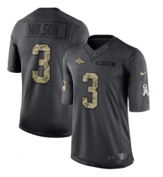 Men's Nike Denver Broncos #3 Russell Wilson Black Stitched NFL Limited 2016 Salute To Service Jersey