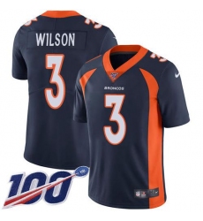 Men's Nike Denver Broncos #3 Russell Wilson Navy Blue Alternate Stitched NFL 100th Season Vapor Untouchable Limited Jersey