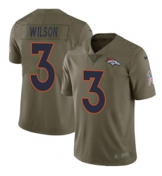 Men's Nike Denver Broncos #3 Russell Wilson Olive Stitched NFL Limited 2017 Salute To Service Jersey