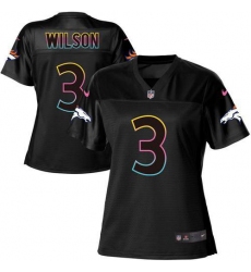 Women's Nike Denver Broncos #3 Russell Wilson Black NFL Fashion Game Jersey