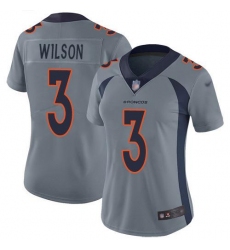 Women's Nike Denver Broncos #3 Russell Wilson Gray Stitched NFL Limited Inverted Legend Jersey