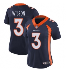 Women's Nike Denver Broncos #3 Russell Wilson Navy Blue Alternate Stitched NFL Vapor Untouchable Limited Jersey