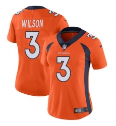 Women's Nike Denver Broncos #3 Russell Wilson Orange Team Color Stitched NFL Vapor Untouchable Limited Jersey