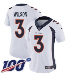 Women's Nike Denver Broncos #3 Russell Wilson White Stitched NFL 100th Season Vapor Untouchable Limited Jersey