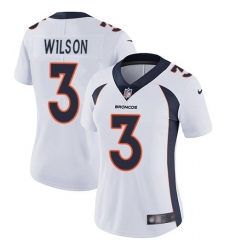 Women's Nike Denver Broncos #3 Russell Wilson White Stitched NFL Vapor Untouchable Limited Jersey