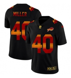 Men's Buffalo Bills #40 Von Miller Black Nike Red Orange Stripe Vapor Limited NFL Jersey