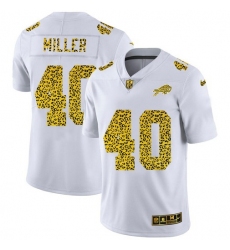 Men's Buffalo Bills #40 Von Miller Nike Flocked Leopard Print Vapor Limited NFL Jersey White