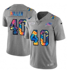 Men's Buffalo Bills #40 Von Miller Nike Multi-Color 2020 NFL Crucial Catch NFL Jersey Greyheather