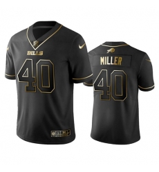 Men's Nike Buffalo Bills #40 Von Miller Black Golden Limited Edition Stitched NFL Jersey