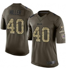 Men's Nike Buffalo Bills #40 Von Miller Green Stitched NFL Limited 2015 Salute To Service Jersey