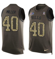 Men's Nike Buffalo Bills #40 Von Miller Green Stitched NFL Limited Salute To Service Tank Top Jersey