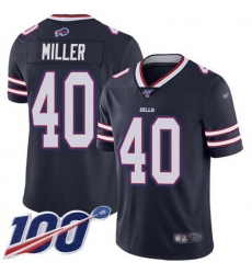 Men's Nike Buffalo Bills #40 Von Miller Navy Stitched NFL Limited Inverted Legend 100th Season Jersey