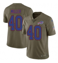 Men's Nike Buffalo Bills #40 Von Miller Olive Stitched NFL Limited 2017 Salute To Service Jersey