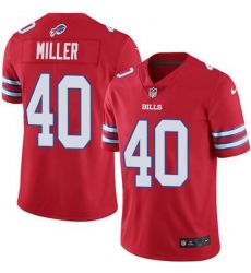 Men's Nike Buffalo Bills #40 Von Miller Red Stitched NFL Elite Rush Jersey