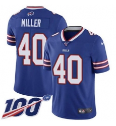 Men's Nike Buffalo Bills #40 Von Miller Royal Blue Team Color Stitched NFL 100th Season Vapor Untouchable Limited Jersey