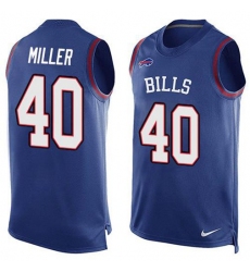 Men's Nike Buffalo Bills #40 Von Miller Royal Blue Team Color Stitched NFL Limited Tank Top Jersey