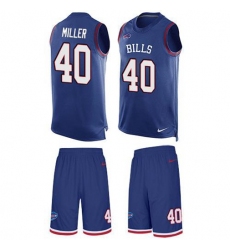 Men's Nike Buffalo Bills #40 Von Miller Royal Blue Team Color Stitched NFL Limited Tank Top Suit Jersey