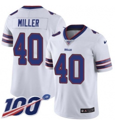 Men's Nike Buffalo Bills #40 Von Miller White Stitched NFL 100th Season Vapor Limited Jersey