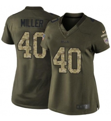 Women's Nike Buffalo Bills #40 Von Miller Green Stitched NFL Limited 2015 Salute To Service Jersey