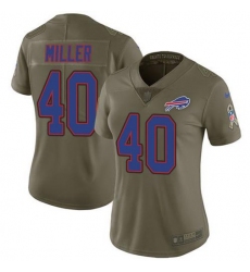 Women's Nike Buffalo Bills #40 Von Miller Olive Stitched NFL Limited 2017 Salute To Service Jersey