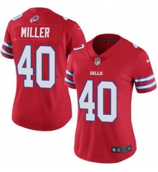 Women's Nike Buffalo Bills #40 Von Miller Red Stitched NFL Limited Rush Jersey