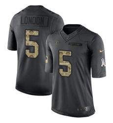 Men's Nike Atlanta Falcons #5 Drake London Black Stitched NFL Limited 2016 Salute To Service Jersey