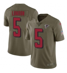 Men's Nike Atlanta Falcons #5 Drake London Olive Stitched NFL Limited 2017 Salute To Service Jersey