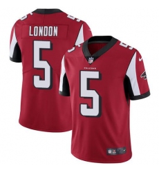 Men's Nike Atlanta Falcons #5 Drake London Red Team Color Stitched NFL Vapor Untouchable Limited Jersey