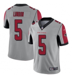 Men's Nike Atlanta Falcons #5 Drake London Silver Stitched NFL Limited Inverted Legend Jersey