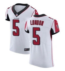 Men's Nike Atlanta Falcons #5 Drake London White Stitched NFL New Elite Jersey