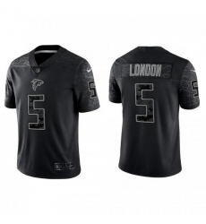 Unisex Atlanta Falcons #5 Drake London Black RFLCTV Limited Nike Jersey