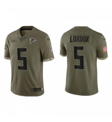 Unisex Atlanta Falcons #5 Drake London Olive 2023 Salute To Service Limited Nike Jersey