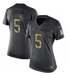 Women's Nike Atlanta Falcons #5 Drake London Black Stitched NFL Limited 2016 Salute To Service Jersey