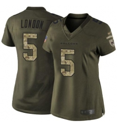 Women's Nike Atlanta Falcons #5 Drake London Green Stitched NFL Limited 2015 Salute To Service Jersey