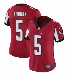 Women's Nike Atlanta Falcons #5 Drake London Red Team Color Stitched NFL Vapor Untouchable Limited Jersey