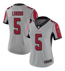 Women's Nike Atlanta Falcons #5 Drake London Silver Stitched NFL Limited Inverted Legend Jersey